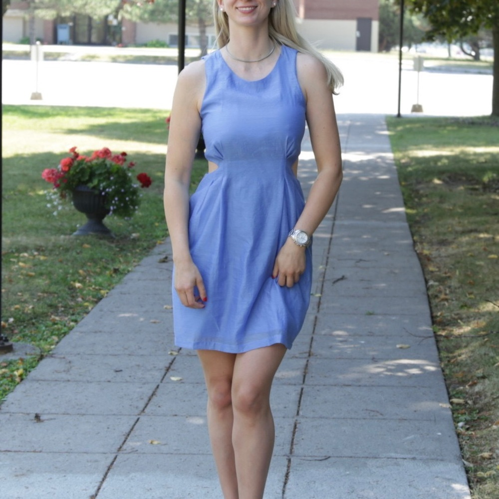 Blue Cut-Out Dress